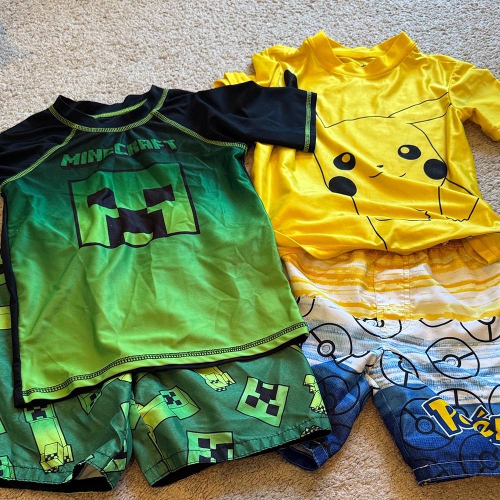 Minecraft and Pikachu Kids Swim Set